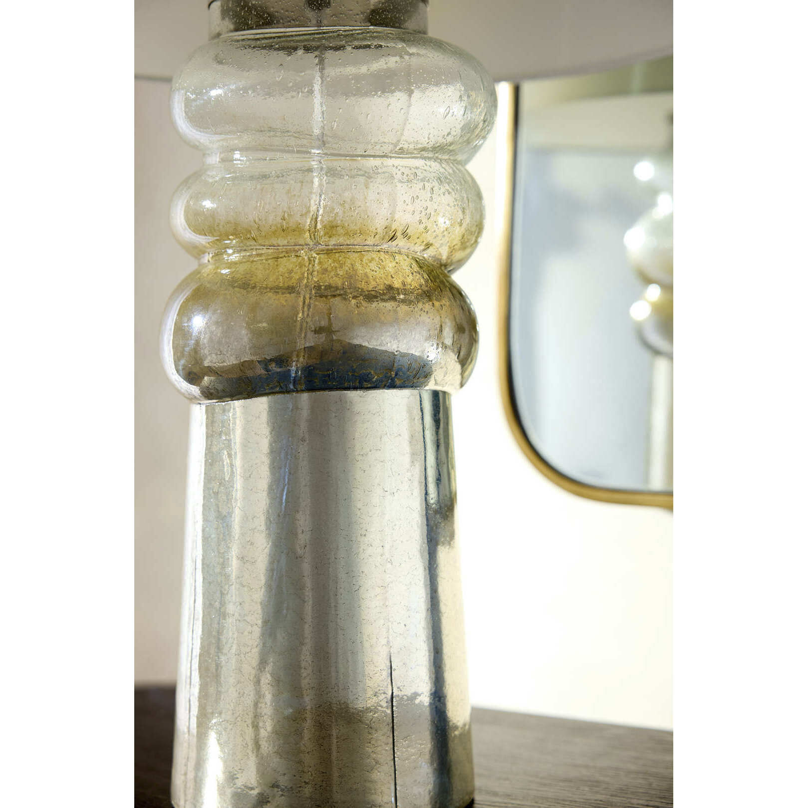 Milan 28 inch 150.00 watt Antique Mercury Ombre and Polished Nickel Table Lamp Portable Light